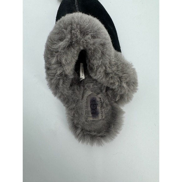Ugg Scuffette II Slipper Black Suede Genuine Shearling Lined Women's 8 - Picture 7 of 12